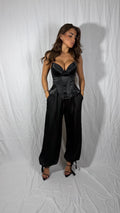 PANTALONE SATIN NERO